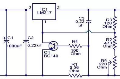 Mạch sạc pin sử dụng LM317